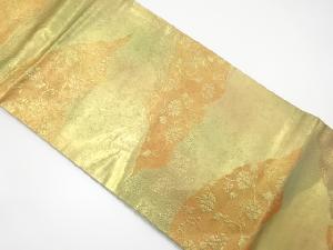 霞取りに花唐草模様織り出し名古屋帯